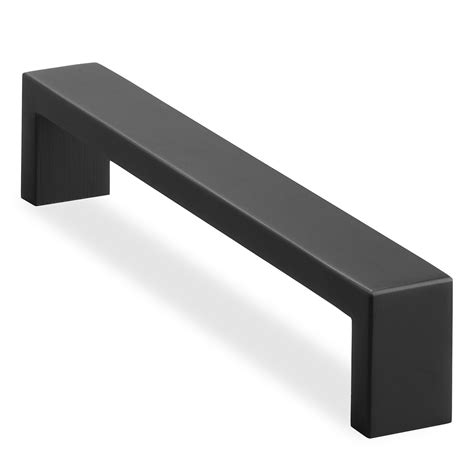 tune stainless steel handle pull on cabinets|10 Pack Cabinet Knobs – Matte Black Square Bilayer Modern .